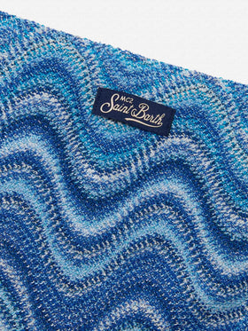 Bikini Holly in raschel con motivo onde nei toni dell’azzurro