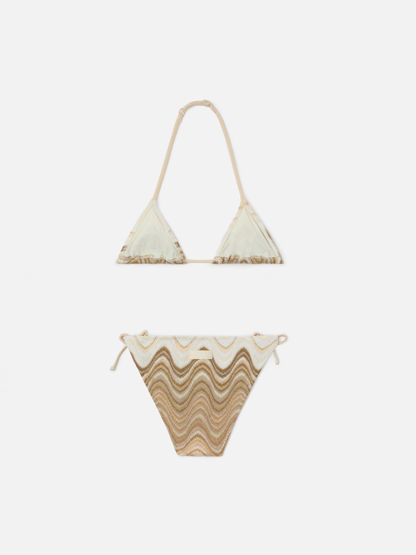 Holly Raschel-Wellen-Bikini in Goldnuancen 