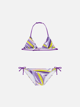 Girl triangle bikini with palms leaves - MC2 Saint Barth