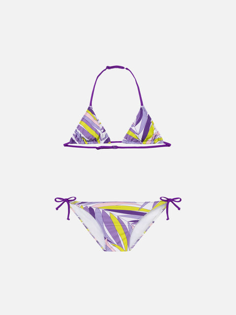 Girl triangle bikini with palms leaves - MC2 Saint Barth