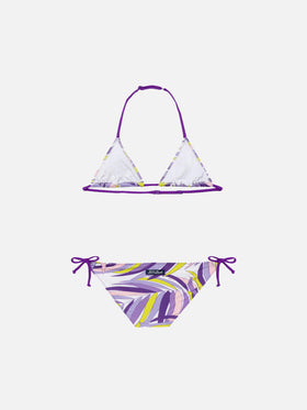 Girl triangle bikini with palms leaves - MC2 Saint Barth