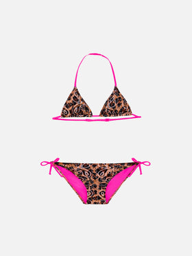 Girl triangle bikini with leo bandanna print - MC2 Saint Barth