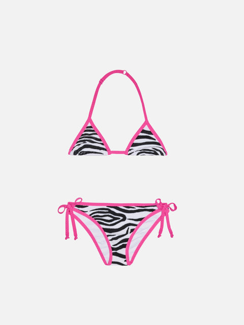 Girl triangle bikini with zebra print - MC2 Saint Barth