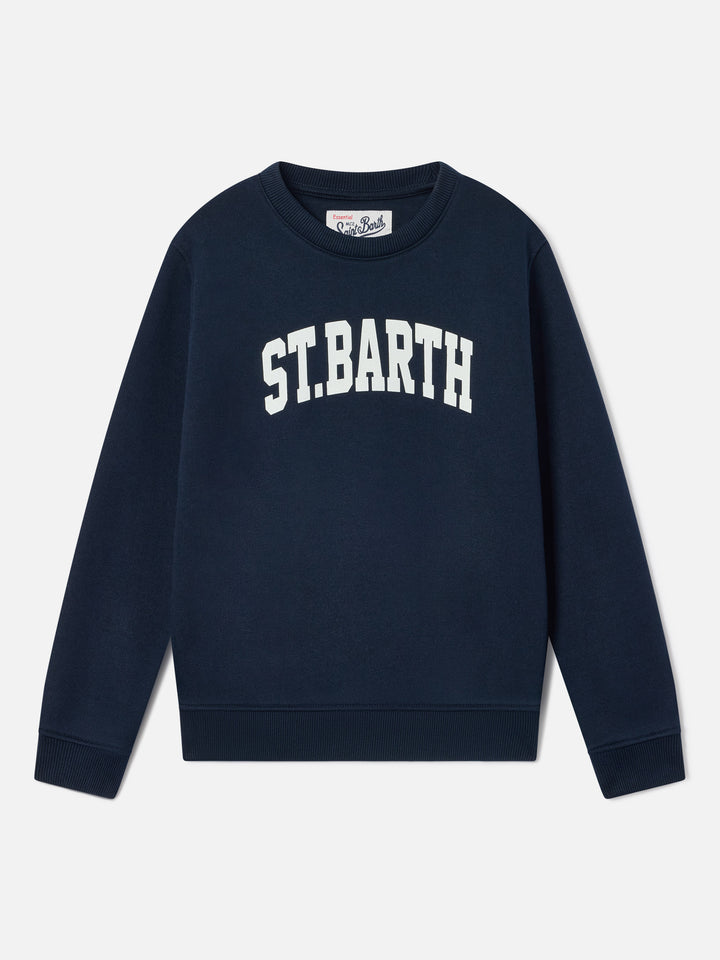 Sudadera Hutton azul marino de mezcla de algodón blue con estampado St. Barth 