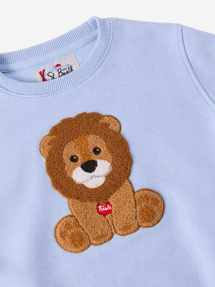 Felpa girocollo Hutton con patch leone Trudi in spugna| TRUDI SPECIAL EDITION