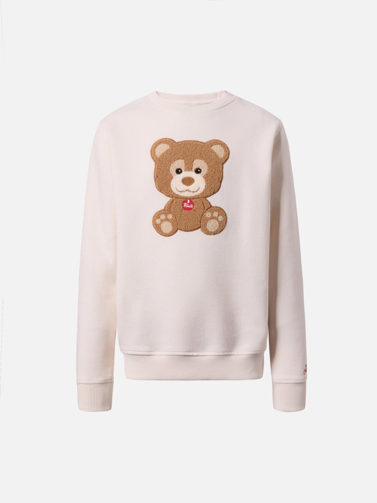 Felpa girocollo Hutton con patch orsetto Trudi in spugna| TRUDI SPECIAL EDITION