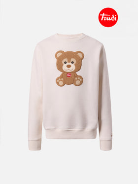 Hutton crewneck sweatshirt with Trudi bear terry patch | TRUDI SPECIAL EDITION