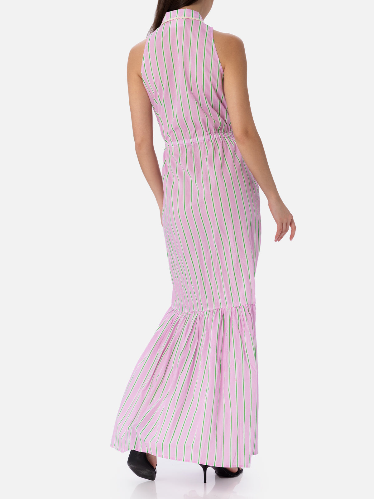 Woman halterneck dress with striped print - MC2 Saint Barth