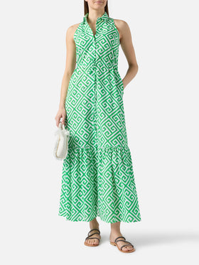 Abito lungo Ida con scollo all'americana