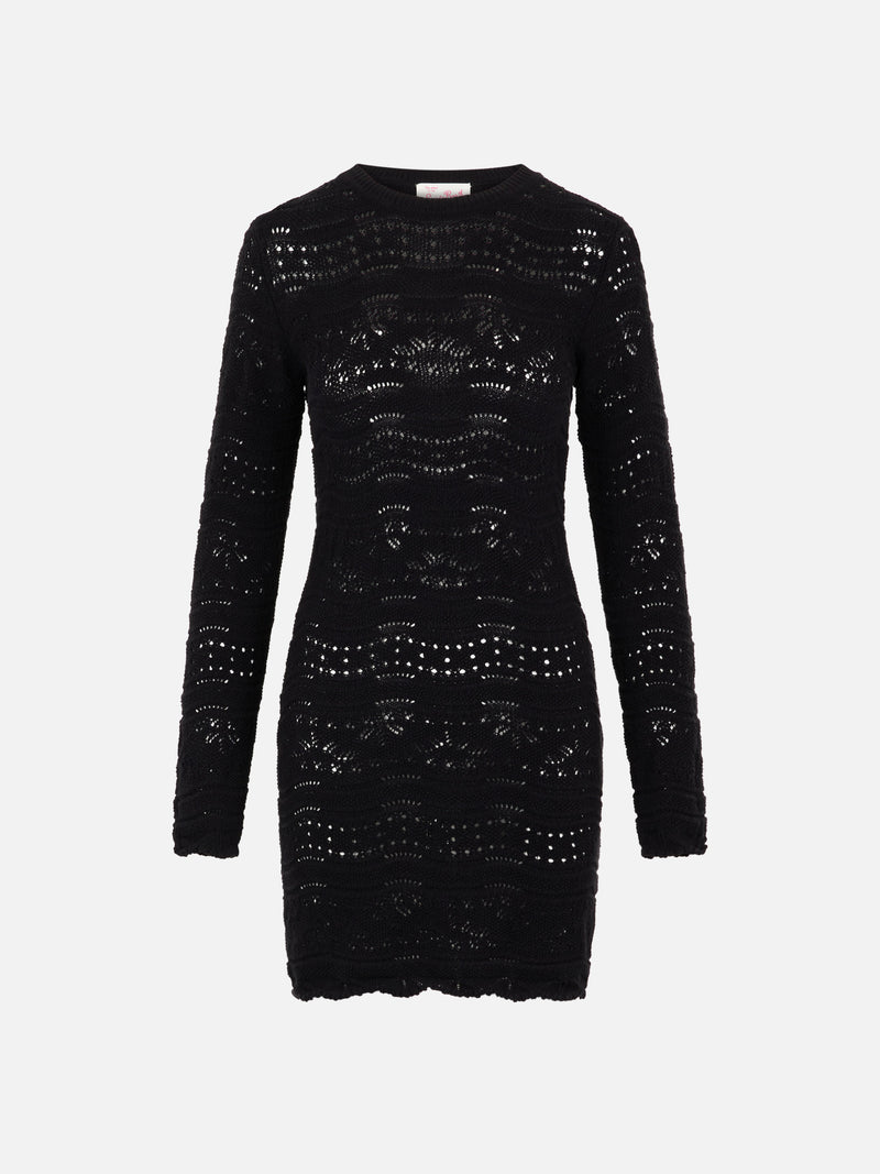 Woman cotton knit mini dress