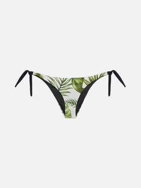 Slip bikini classici Ines con stampa tropicale