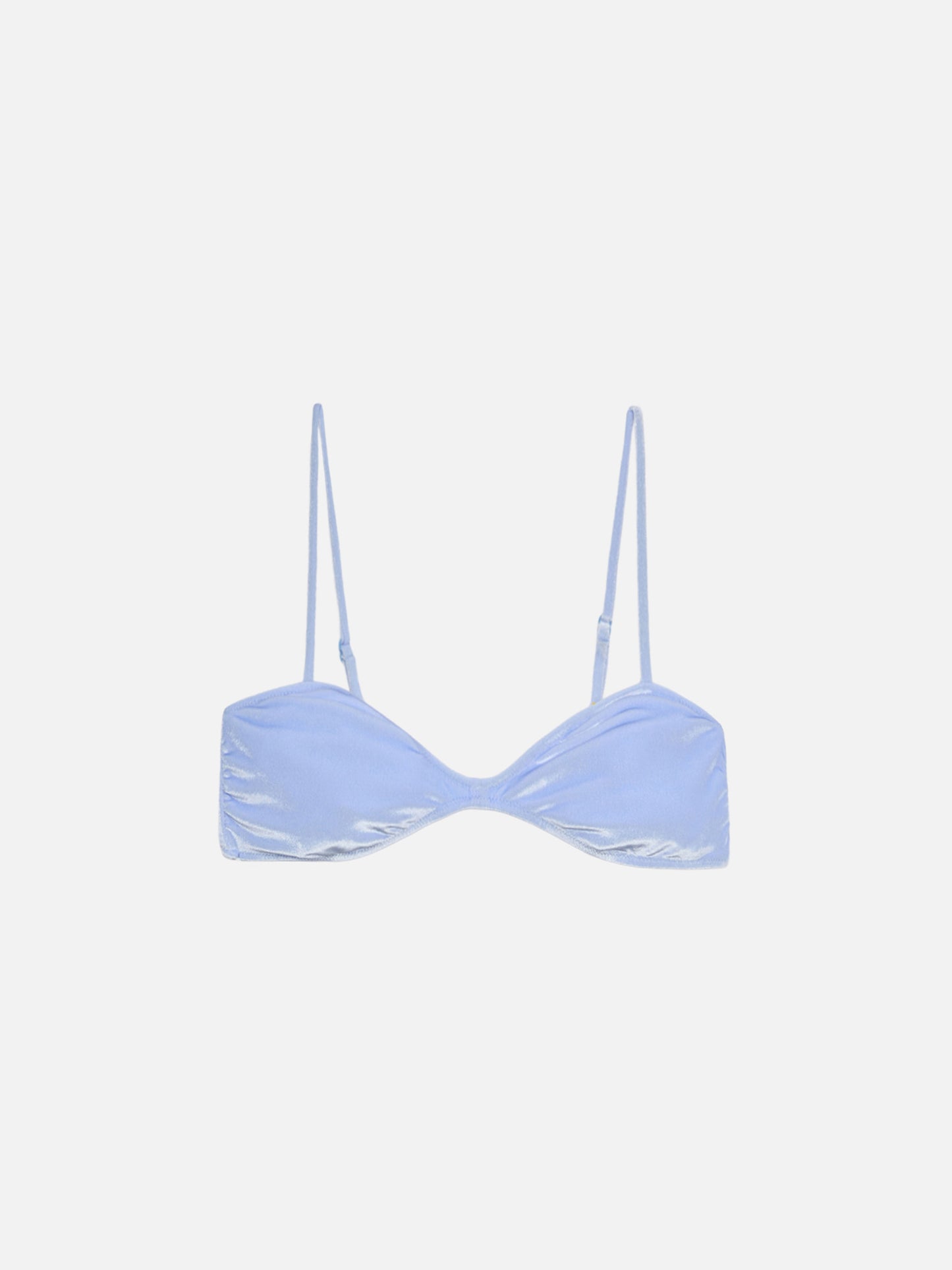 Ipanema Bralette-Top mit tiefem Ausschnitt aus hellblauem Samt