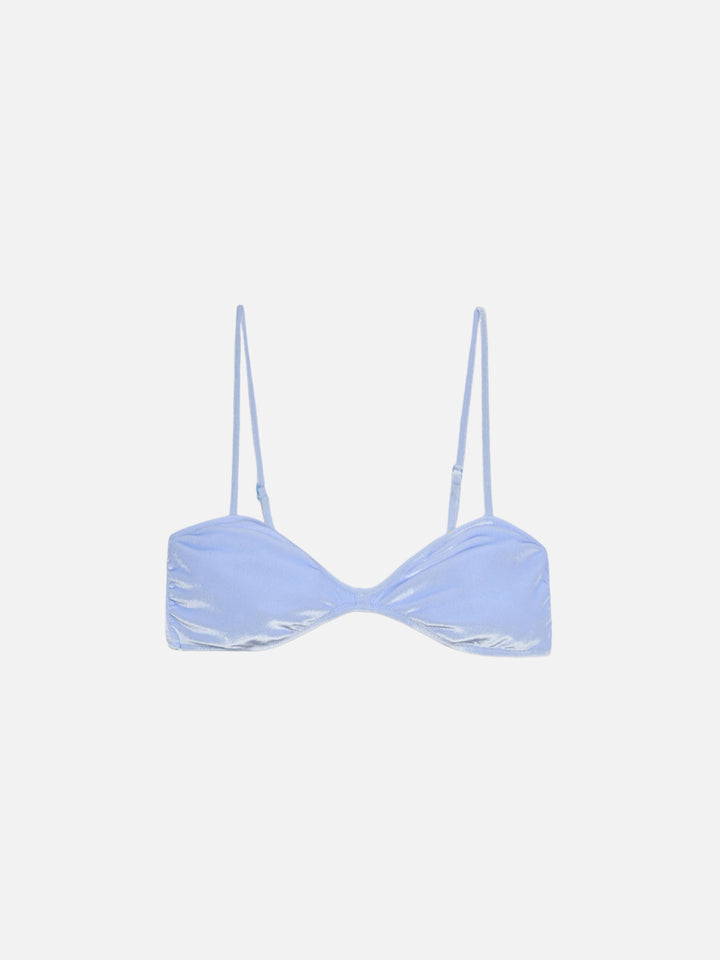 Bralette Ipanema in velluto azzurro