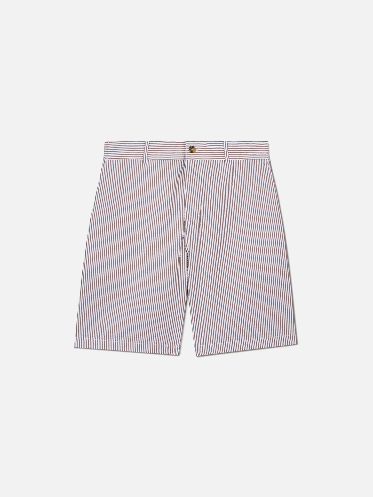 Bermuda Ischia in seersucker a righe marroni