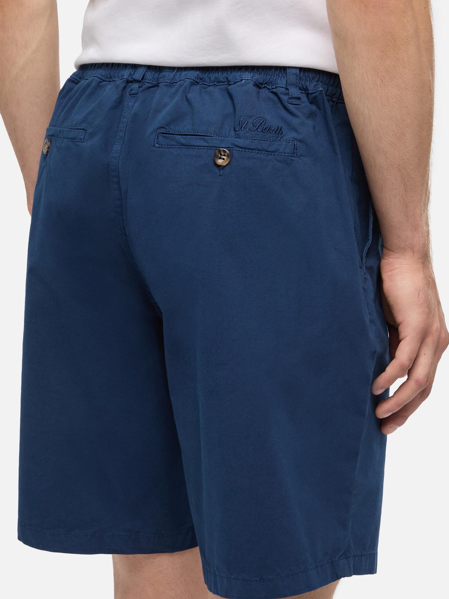 Navy blue cotton bermuda shorts Ischia - MC2 Saint Barth