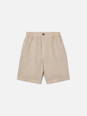 Shorts Ischia Jr in lino grigio chiaro