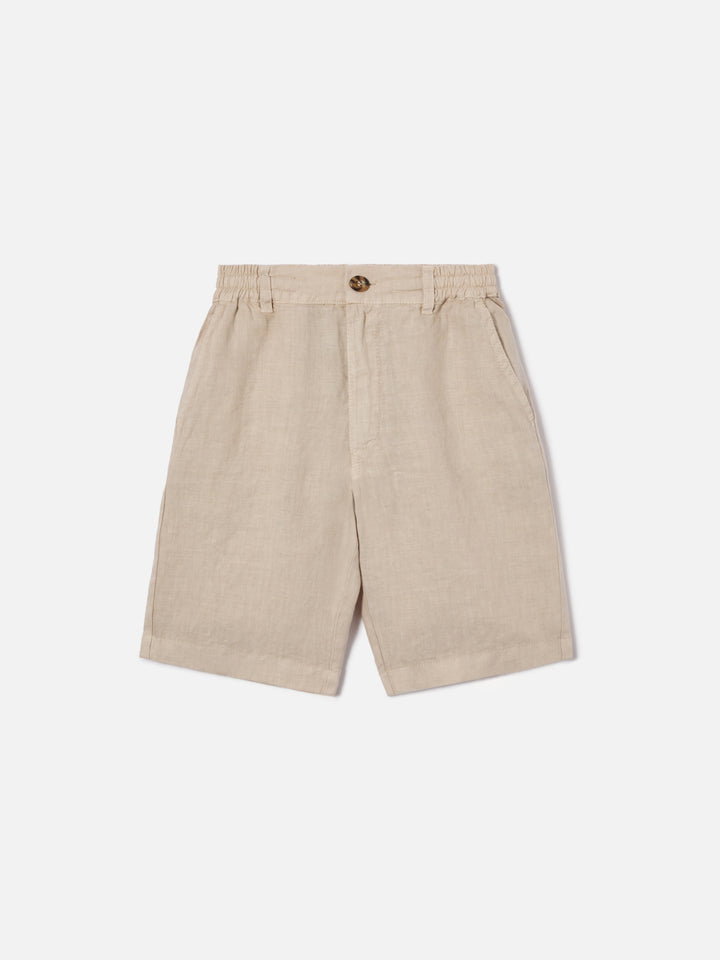 Shorts Ischia Jr in lino grigio chiaro