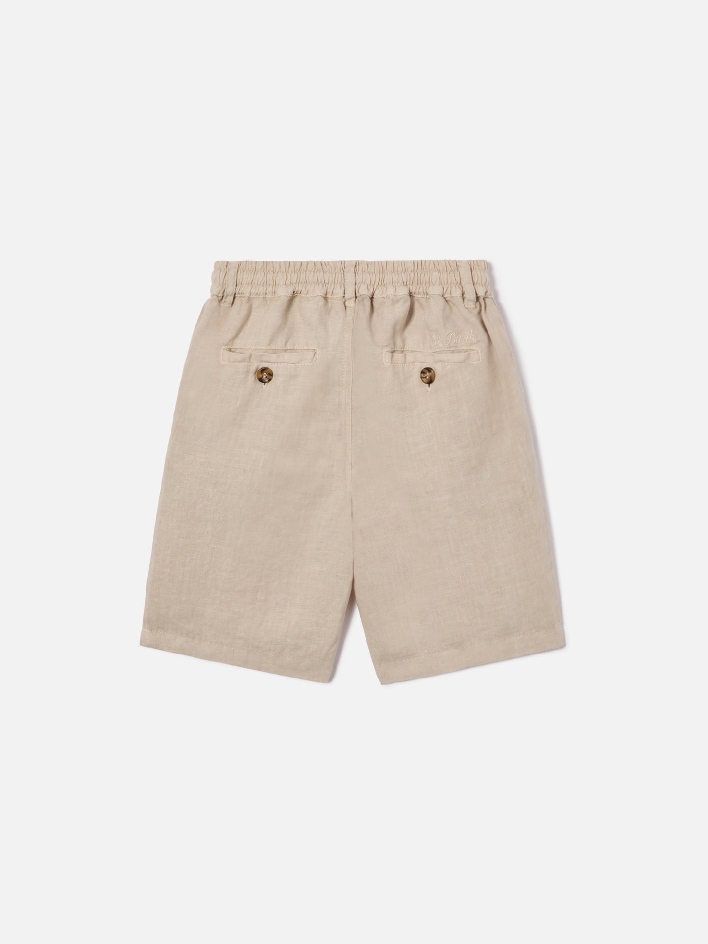 Shorts Ischia Jr in lino grigio chiaro