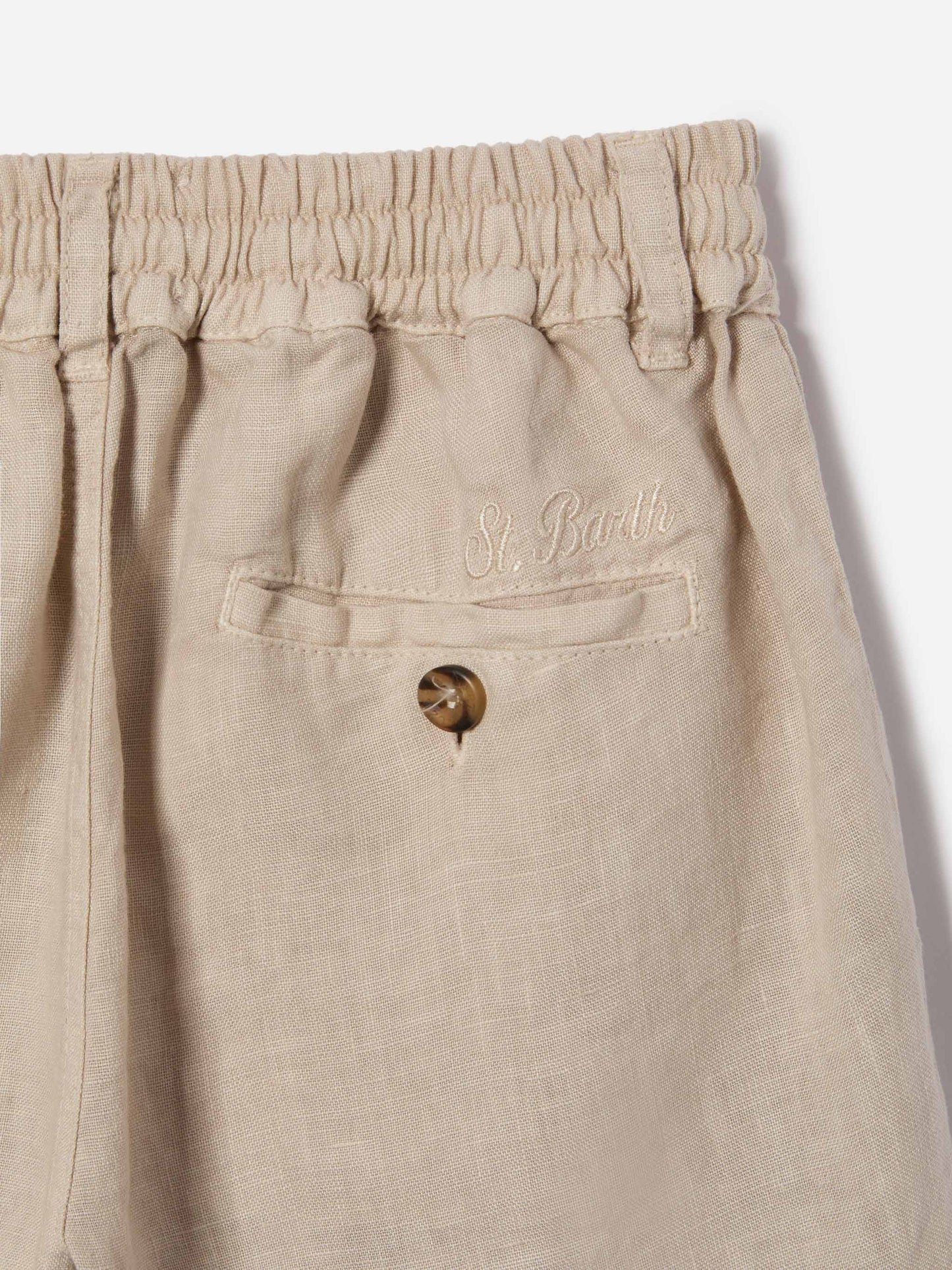 Shorts Ischia Jr in lino grigio chiaro
