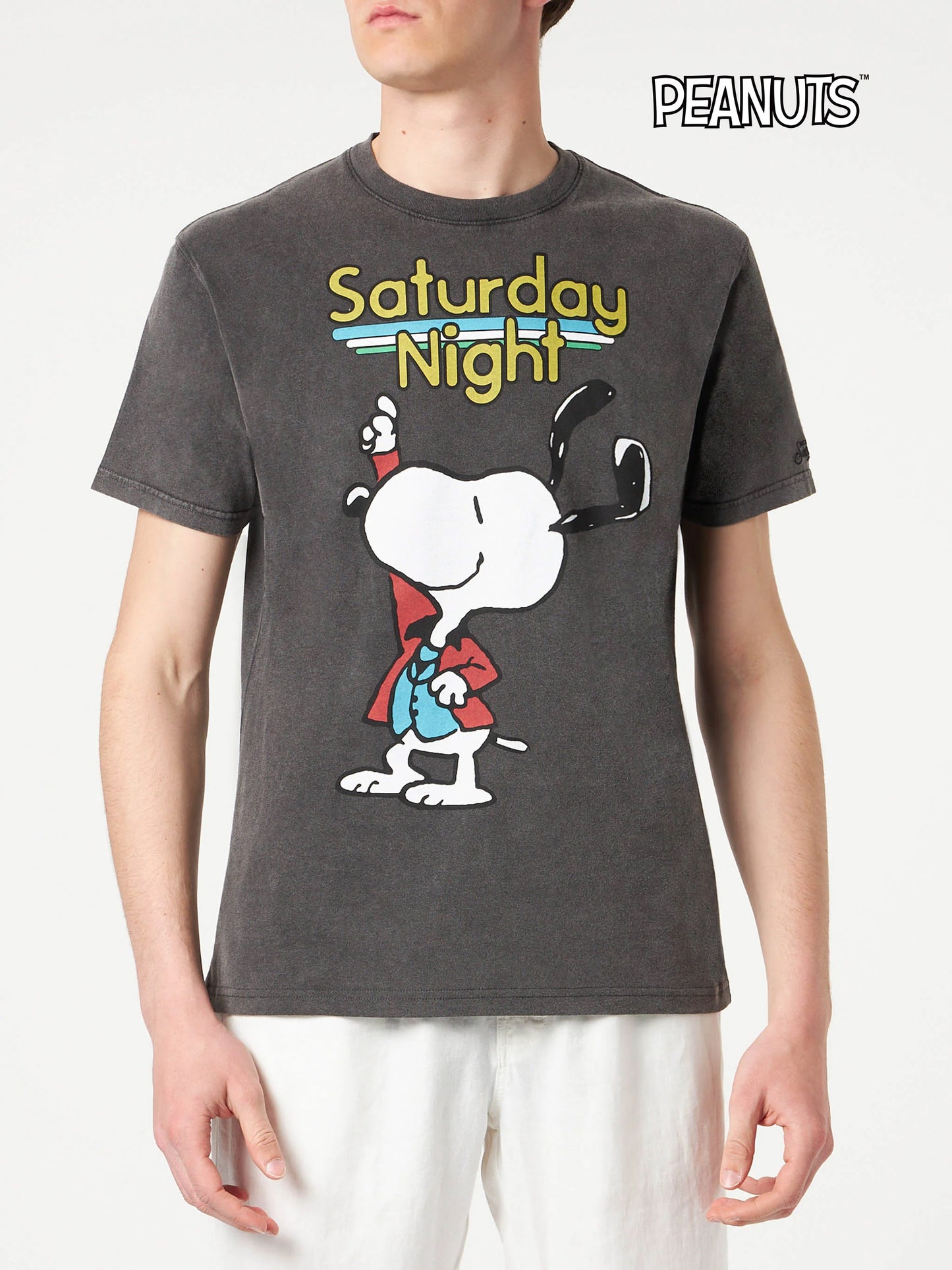Herren-T-Shirt aus Baumwolle mit Snoopy-Tänzer-Aufdruck | PEANUTS® SONDEREDITION