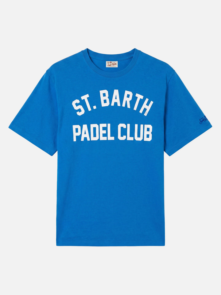 Herren-T-Shirt aus Baumwolle im Vintage-Stil mit St. Barth Padel Club-Aufdruck