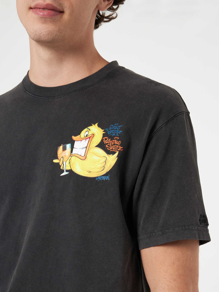 Man vintage cotton t-shirt Jack with Ducky Cryptopuppets print | CRYPTOPUPPETS SPECIAL EDITION - MC2 Saint Barth