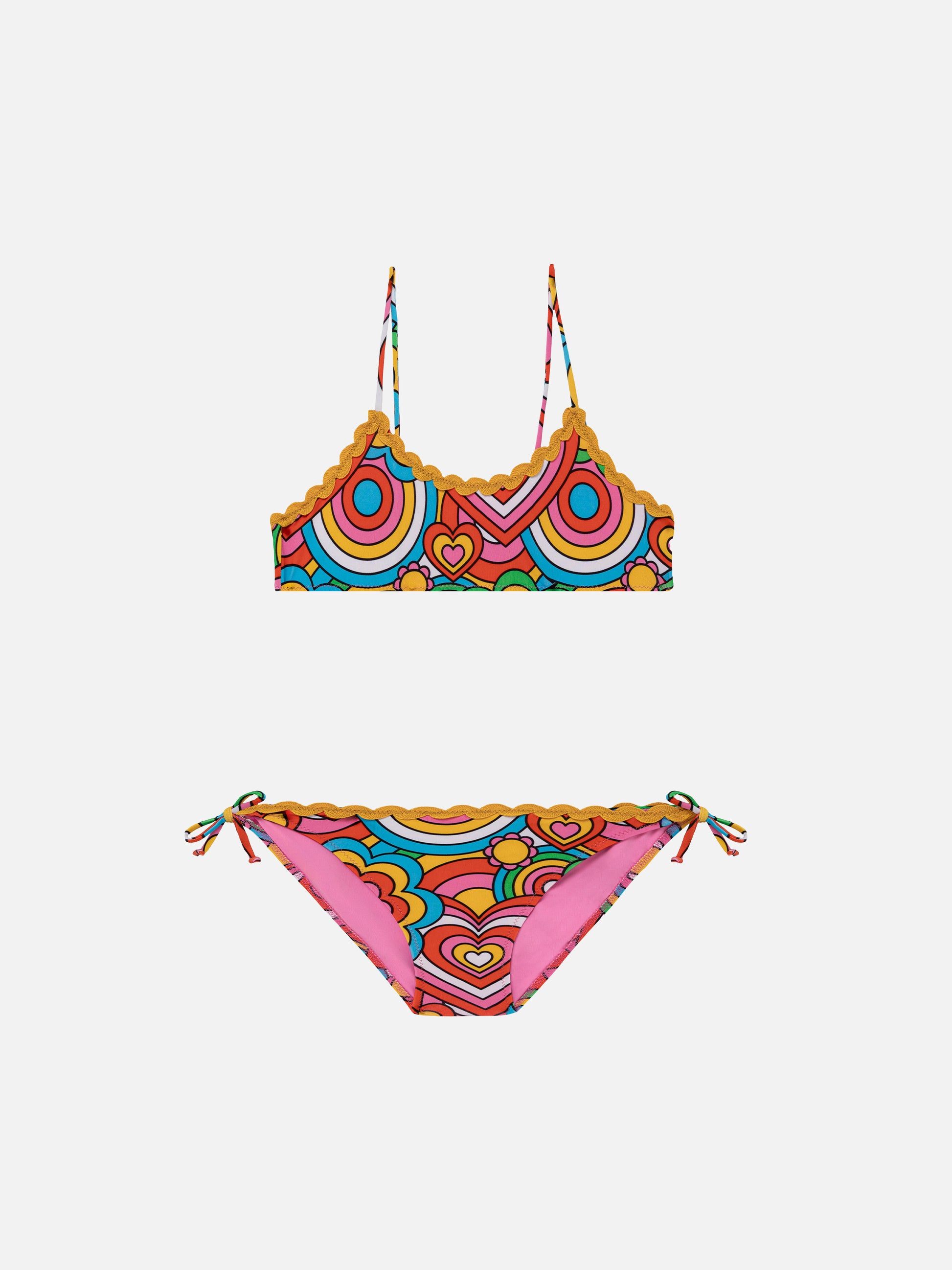 Girl bralette bikini with multicolor print - MC2 Saint Barth