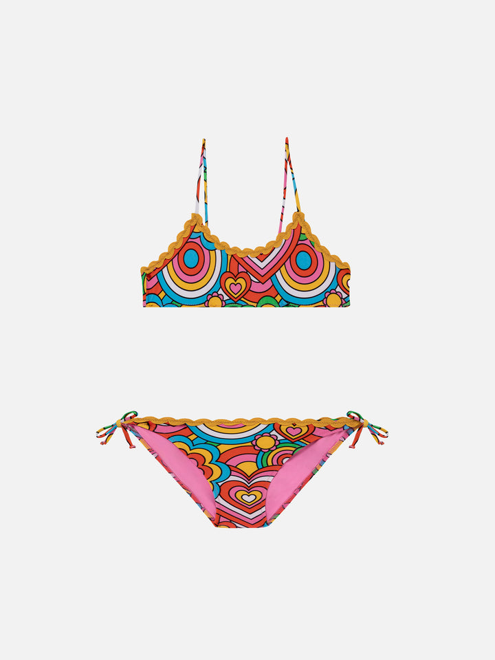 Girl bralette bikini with multicolor print - MC2 Saint Barth