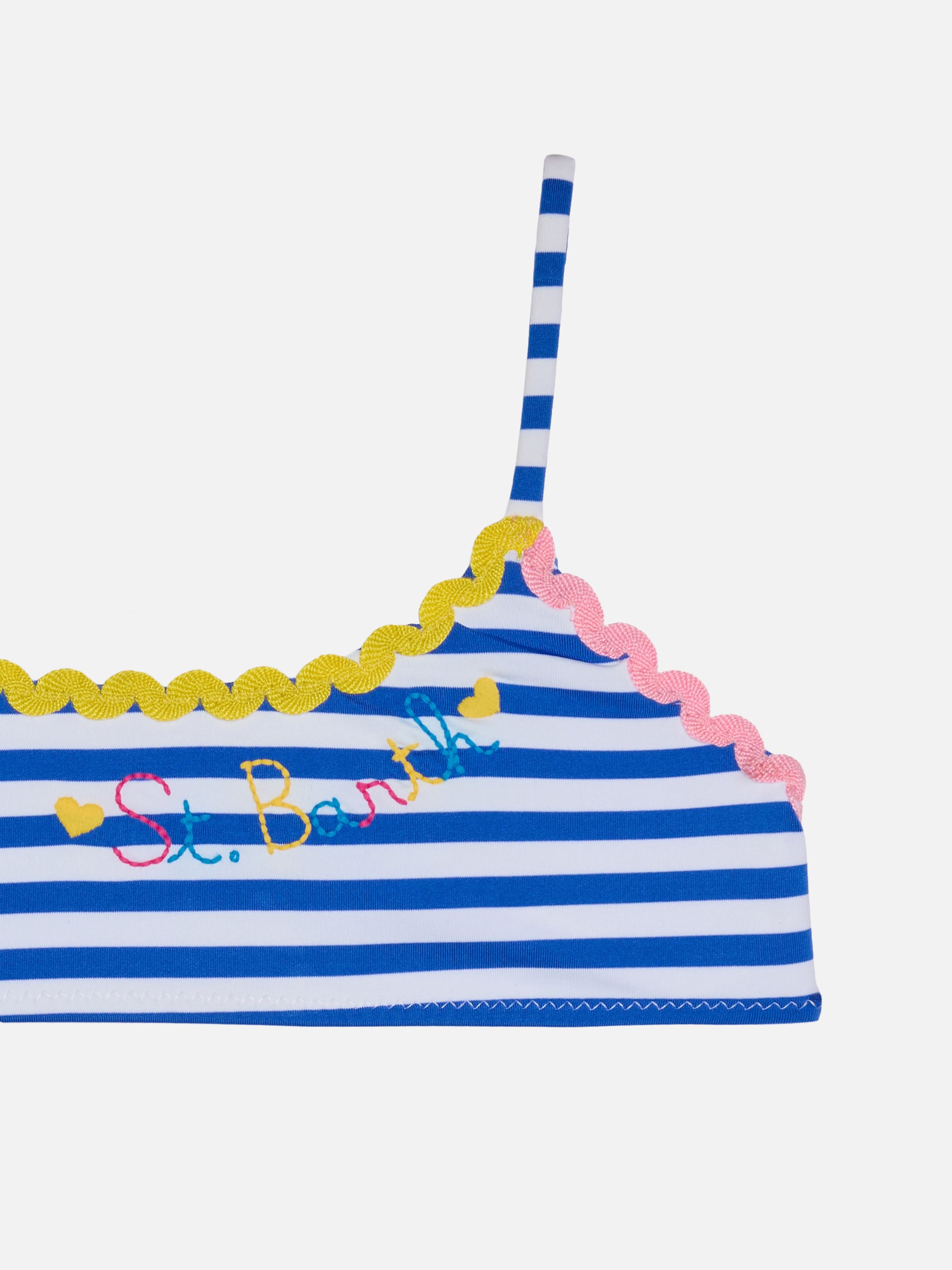 Girl bralette bikini with navy blue striped - MC2 Saint Barth