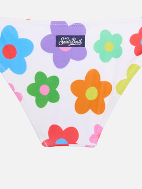 Mädchen-Bralette-Bikini mit mehrfarbigem Gänseblümchen-Print