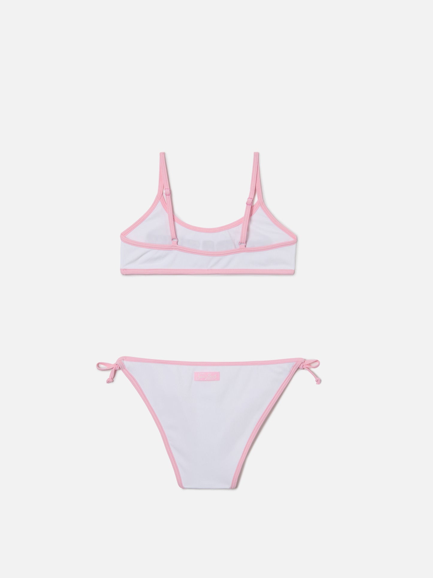 Bikini Jaiden String bianco con patch animalier effetto spugna