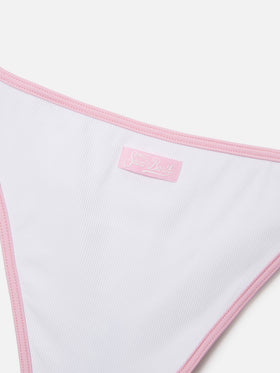 Bikini Jaiden String bianco con patch animalier effetto spugna