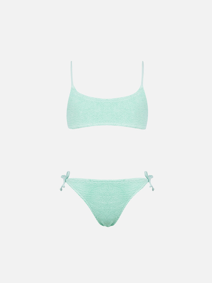 Mc2 Saint Barth Bikini a bralette crinkle da bambina verde salvia Jaiden