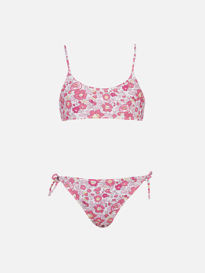 Mc2 Saint Barth Bikini a bralette double face da bambina Jaiden | REALIZZATO CON TESSUTO LIBERTY