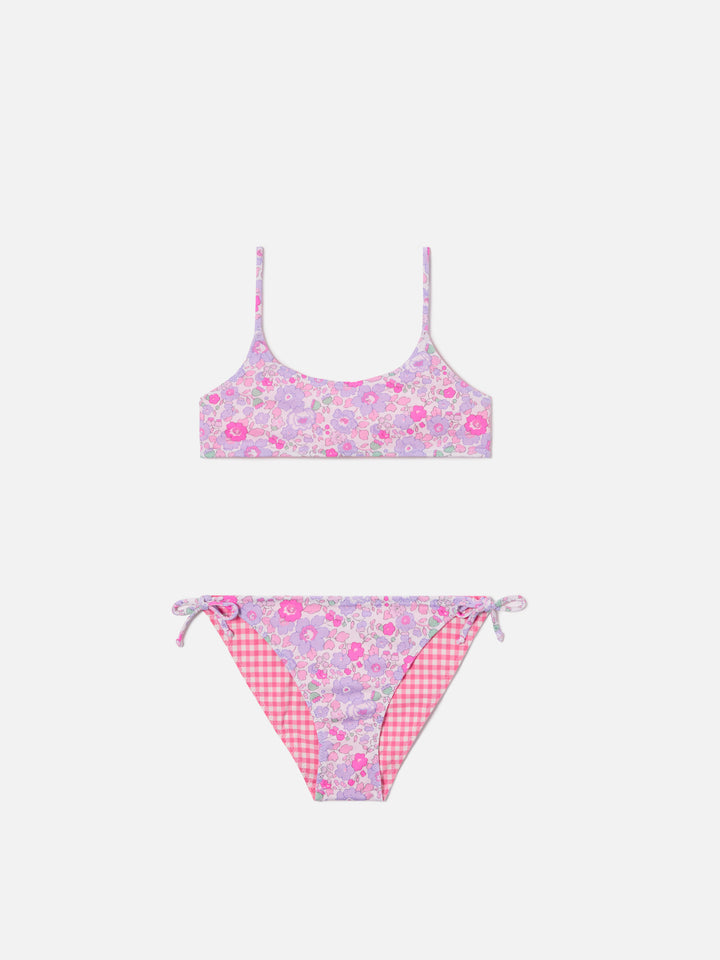 Jaiden Double reversible floral and gingham bikini | Made with Liberty Fabric