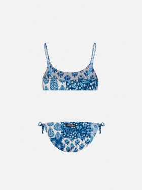 Jaiden double face bralette bikini with flower print - MC2 Saint Barth