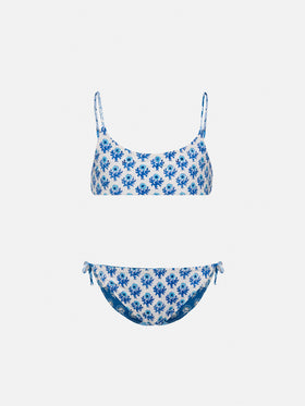 Jaiden double face bralette bikini with flower print - MC2 Saint Barth