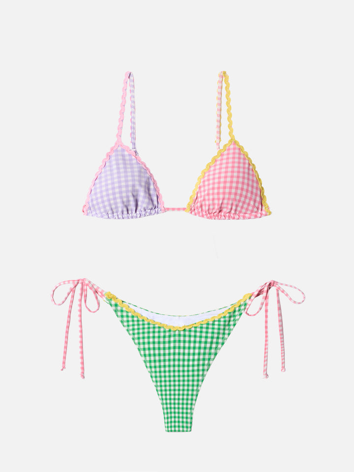 Bikini a triangolo Janet Norah con stampa vichy