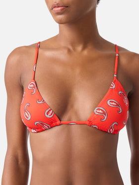 Bikini bralette de textura arrugada rosa Naima Naomi 