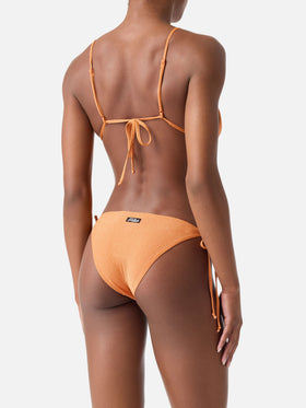 Bikini de triángulo Janet Virgo orange lurex 