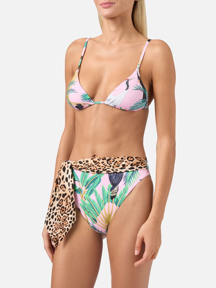 Bikini a triangolo Janet Sienna con stampa tropicale