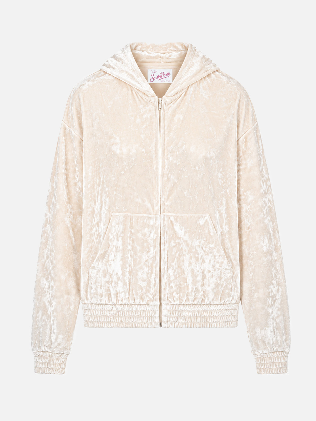 Sudadera con capucha y cremallera de chenilla amarilla pálida Jasmine 