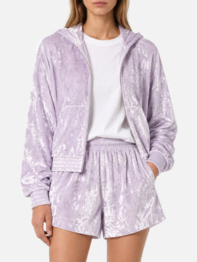 Sudadera con capucha y cremallera de chenilla lila Jasmine 