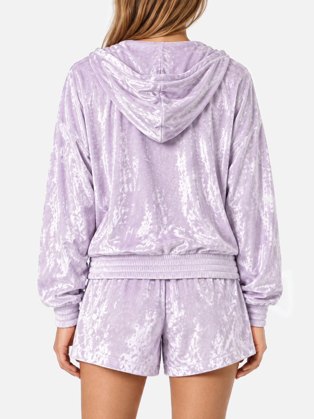 Sudadera con capucha y cremallera de chenilla lila Jasmine 