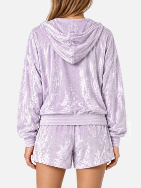 Sudadera con capucha y cremallera de chenilla lila Jasmine 