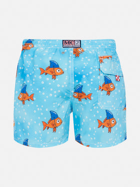 Jean mid-length swim shorts with fake shark print - MC2 Saint Barth