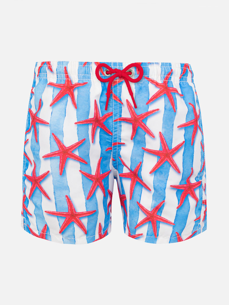 Boy swim shorts with starfish print