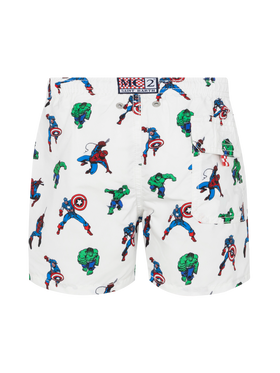 Jean mid-length swim shorts with Marvel super heroes print | MARVEL SPECIAL EDITION - MC2 Saint Barth