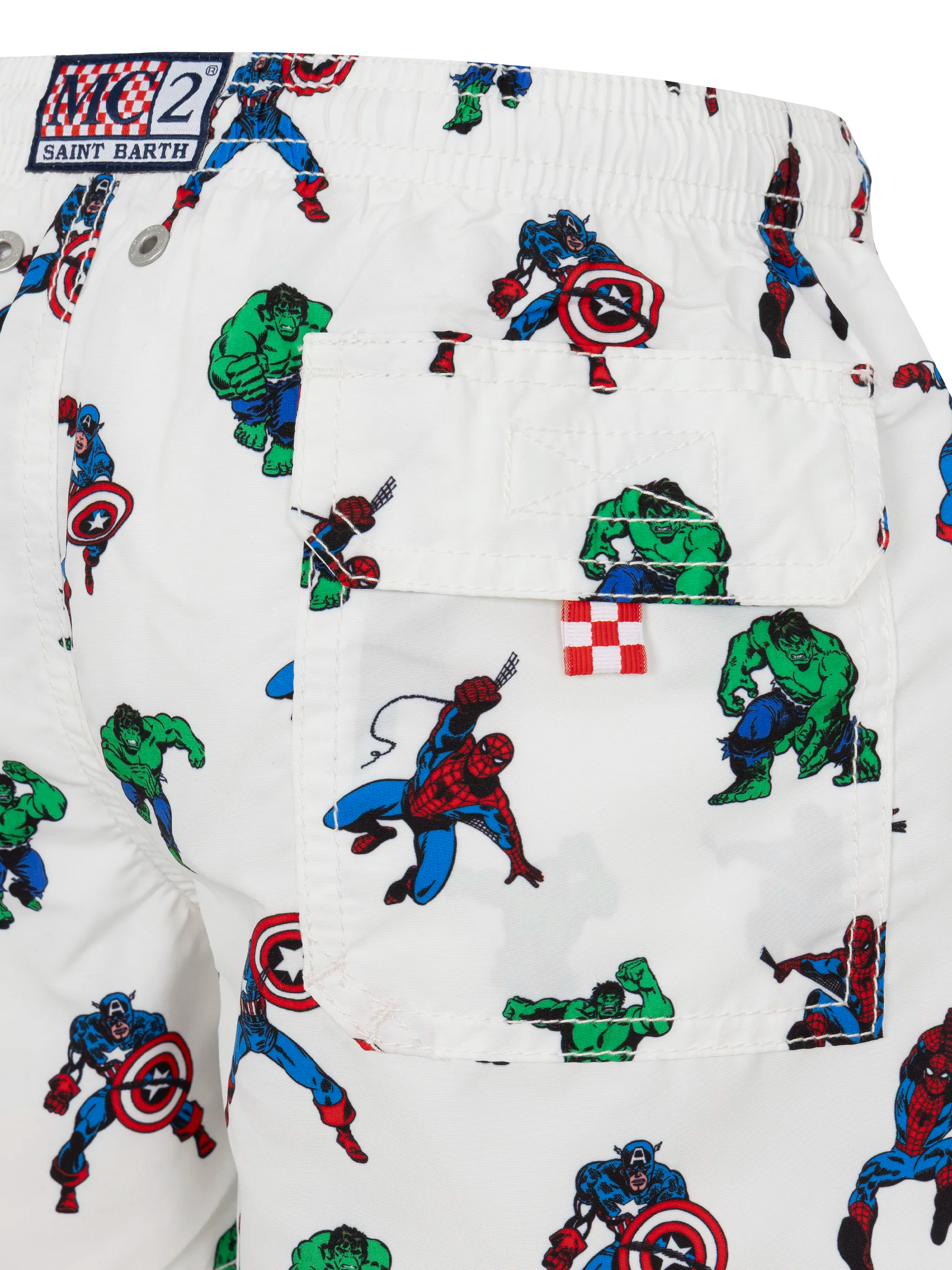 Jean mid-length swim shorts with Marvel super heroes print | MARVEL SPECIAL EDITION - MC2 Saint Barth