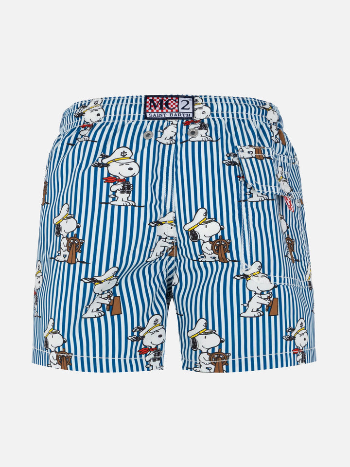 Jean mid-length swim shorts with Snoopy print | SNOOPY PEANUTS® SPECIAL EDITION - MC2 Saint Barth